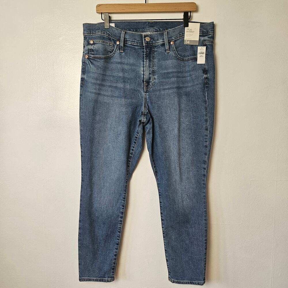 NEW Gap True Skinny Mid Rise Stretch Jeans‎ 34/18 Denim NWT